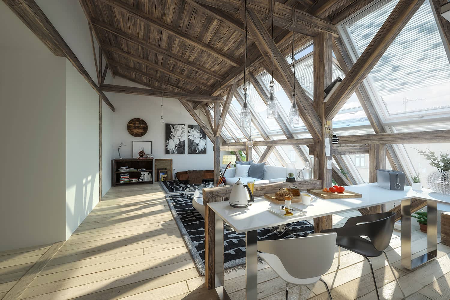 Aus Charakterräumen werden moderne Wohnwelten – nachhaltig geplant und individuell umgesetzt.